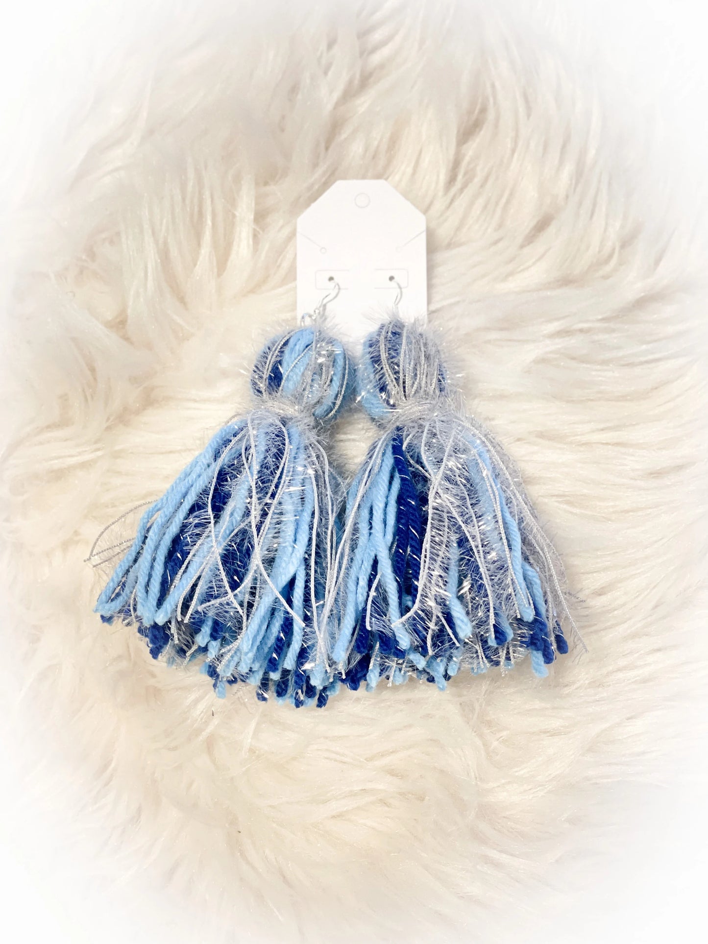 Blue Frost Tassel Earrings